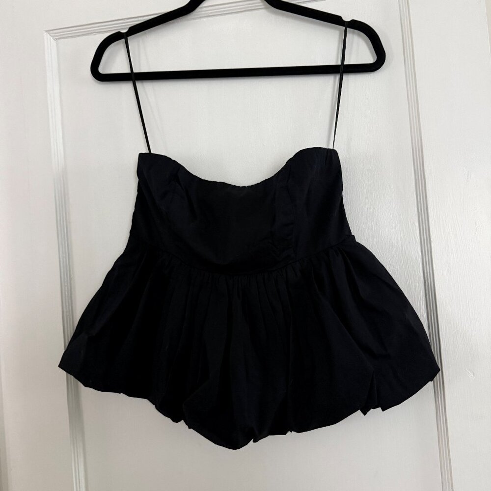 Strapless Bubble Hem Top